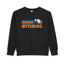Wyoming Toddler Sweatshirt - Retro Mountain Wyoming Toddler Crewneck Sweatshirt-4