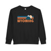 Wyoming Toddler Sweatshirt - Retro Mountain Wyoming Toddler Crewneck Sweatshirt