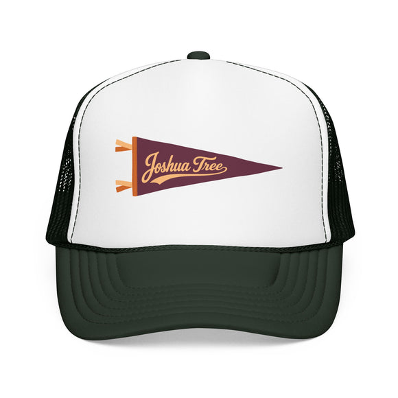 Joshua Tree National Park Pennant Trucker Hat — Vintage Foam Mesh Cap