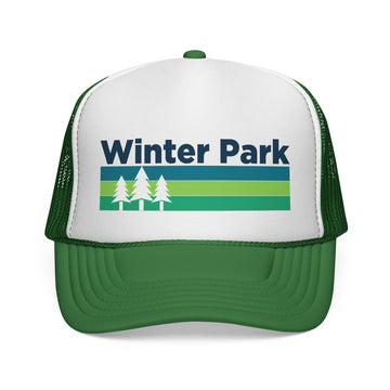 Winter Park, Colorado Retro Trees Trucker Hat - Vintage Style Winter Park Cap - 0