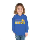 Illinois Toddler Hoodie - Retro Sunrise Unisex Illinois Toddler Sweatshirt-17