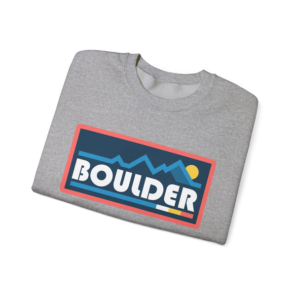 Boulder, Colorado Sweatshirt - Mountain Graphic Crewneck