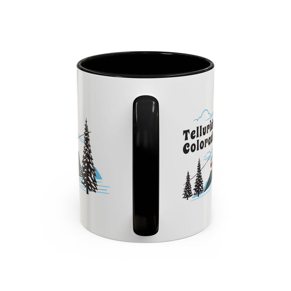 Telluride, Colorado Retro Snow Skiing Mountain 11 oz Mug, Ski Lodge Decor Coffee Cup, Mountain Gondola  Lover Gift, Retro Skiing Mug