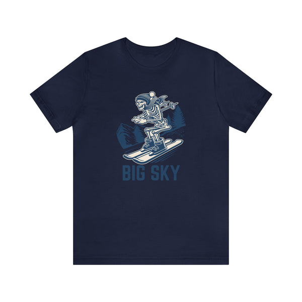 Big Sky, Montana T-Shirt - Skeleton Skier Unisex Big Sky Shirt