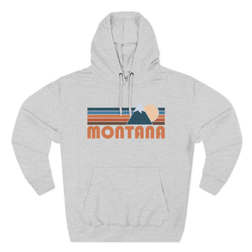 Buy heather-grey Montana Hoodie - Retro Mountain Unisex Sweatshirt