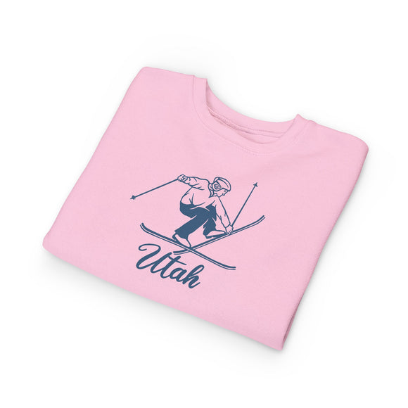 Utah Toddler Sweatshirt - Vintage Ski Utah Toddler Crewneck Sweatshirt