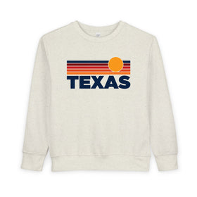 Texas Toddler Sweatshirt - Retro Sun Texas Toddler Crewneck Sweatshirt