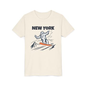 New York Yeti Snowboard Youth Tee - Kids Skiing Shirt
