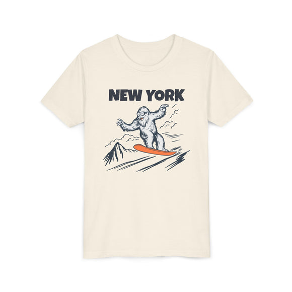 New York Yeti Snowboard Youth Tee - Kids Skiing Shirt
