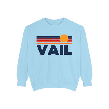 Buy chambray Vail, Colorado Sunset Stripes Sweatshirt | Comfort Colors - 100% Cotton