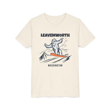 Leavenworth, Washington Yeti Snowboard Youth Tee - Kids Skiing Shirt