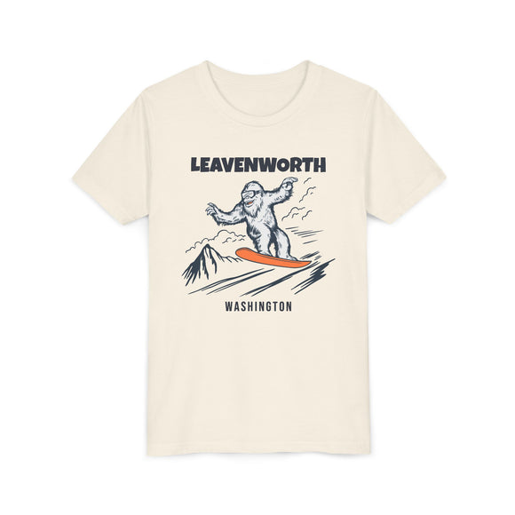 Leavenworth, Washington Yeti Snowboard Youth Tee - Kids Skiing Shirt