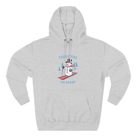 Premium Telluride, Colorado Skiing Snowman Hoodie - 0