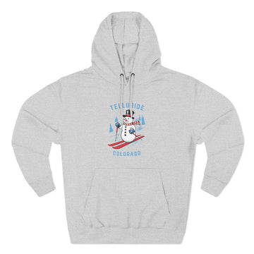 Premium Telluride, Colorado Skiing Snowman Hoodie - 0