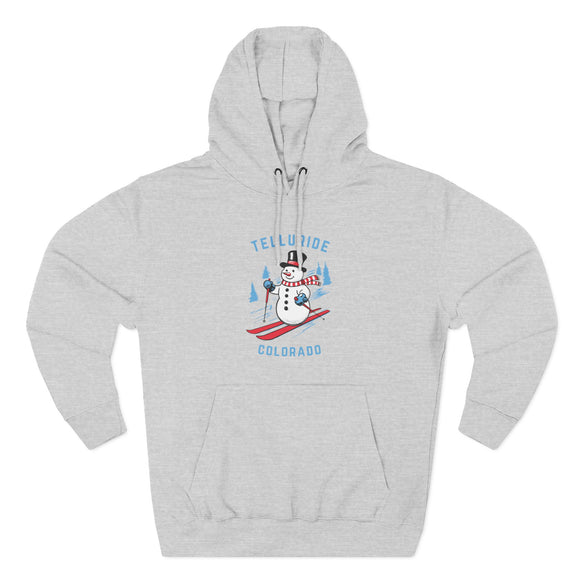 Premium Telluride, Colorado Skiing Snowman Hoodie