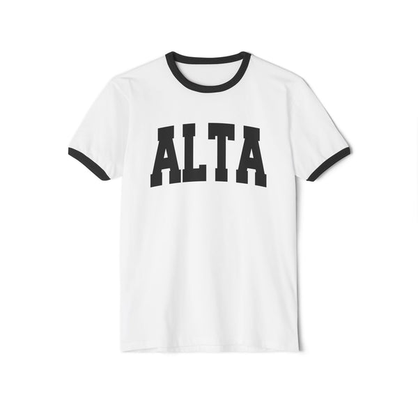 Alta, Utah Cotton Ringer Graphic Tee - Unisex Alta T Shirt, Vintage Style Tee, Men's/Women's Tee