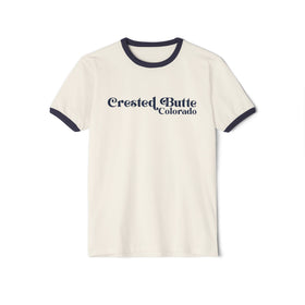 Crested Butte, Colorado Cotton Ringer Graphic Tee - Unisex Crested Butte T Shirt, Vintage Style Tee, Men's/Women's Tee