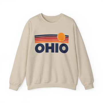 Ohio Sweatshirt Retro Sun Unisex - Vintage Ohio Inspired Warm Pullover Jumper - 0