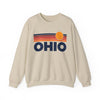 Ohio Sweatshirt Retro Sun Unisex - Vintage Ohio Inspired Warm Pullover Jumper