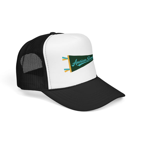 American Samoa National Park Pennant Trucker Hat — Vintage Foam Mesh Cap