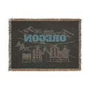 Oregon Ski Town Throw Blanket | Mountain Woven Blanket-5