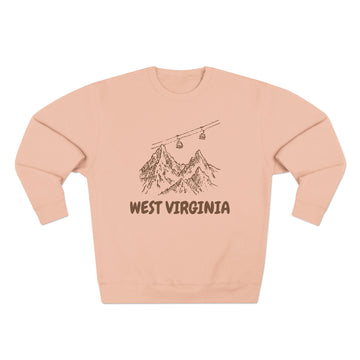 Buy pale-pink Premium West Virginia Gondola Ski Mountain Sweatshirt