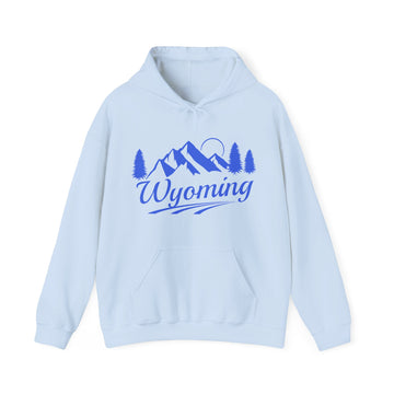 Buy light-blue Wyoming Hoodie - Mountain Unisex Wyoming Hoodie Sweatshirt