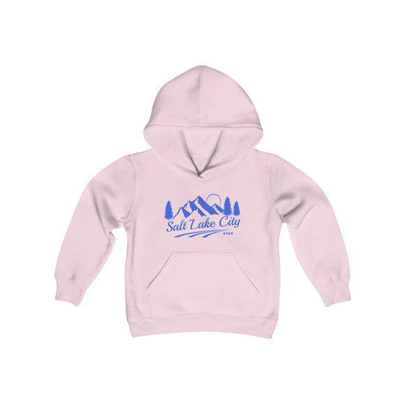 Retro Salt Lake City, Utah Youth Hoodie - Mountain Salt Lake City, Utah Kids Sweatshirt, Cute Salt Lake City, Utah Children's Pullover