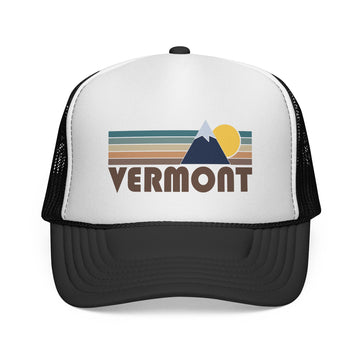Vermont Retro Mountains Trucker Hat - Vintage Style Vermont Cap