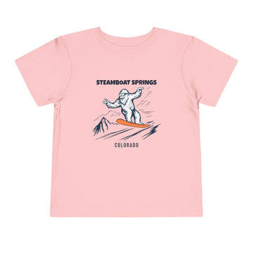 Buy pink Steamboat Springs, Colorado Yeti Snowboard Toddler Tee