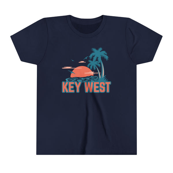 Key West, Florida Youth Shirt - Retro Palm Tree Key West Kid's T-Shirt
