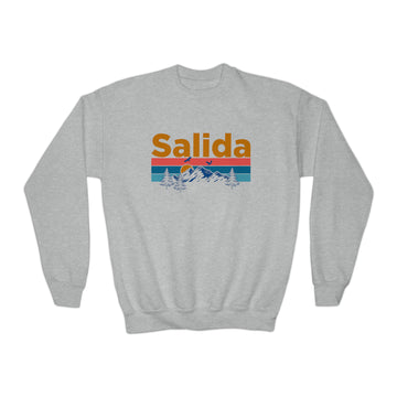 Buy sport-grey Salida, Colorado Youth Sweatshirt - Unisex Kid's Salida Crewneck Sweatshirt