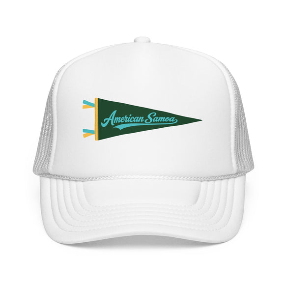 American Samoa National Park Pennant Trucker Hat — Vintage Foam Mesh Cap