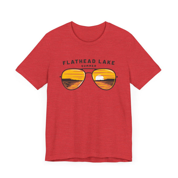 Flathead Lake, Montana T Shirt - Sunglasses Lake Graphic Tee