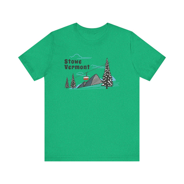 Stowe, Vermont T-Shirt - Retro Ski Mountain Gondola Unisex Stowe Shirt