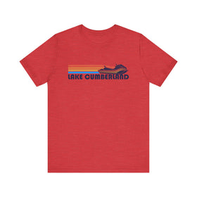 Buy heather-red Lake Cumberland, Kentucky T Shirt - Retro Jetski PWC Graphic Tee