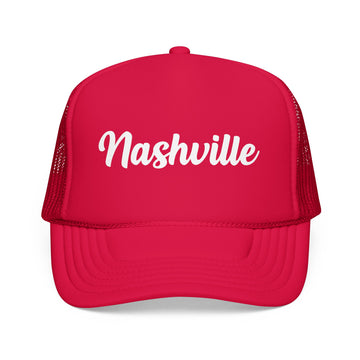 Buy red Nashville, Tennessee Foam Trucker Hat, Mesh Back