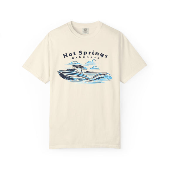 Hot Springs, Arkansas T-Shirt, Comfort Colors 100% Cotton Wakeboard Boat Tee