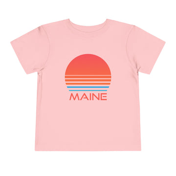 Buy pink Maine Toddler T-Shirt - Retro 80s Unisex Toddler Maine Shirt