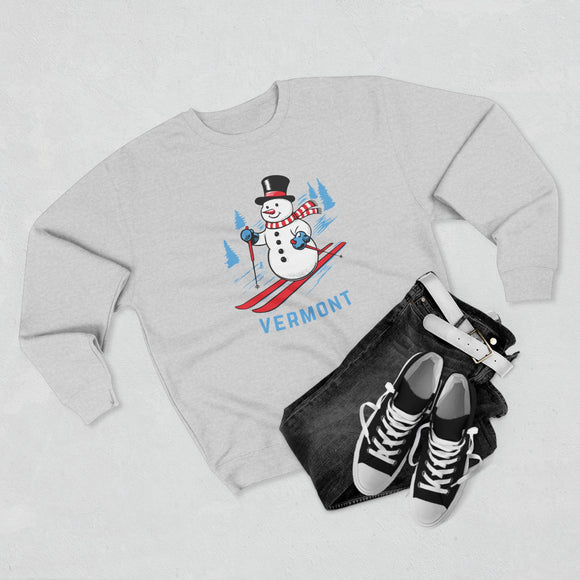 Premium Vermont Skiing Snowman Sweatshirt