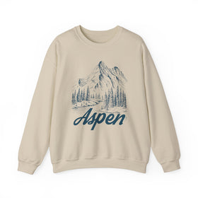 Aspen, Colorado Sweatshirt - Mountain Illustration Graphic Crewneck