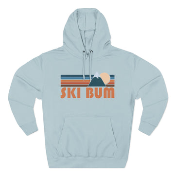 Buy blue-mist Ski Bum Hoodie - Retro Mountain Unisex Sweatshirt