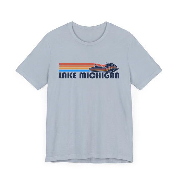 Lake Michigan T Shirt - Retro Jetski PWC Graphic Lake Michigan Tee
