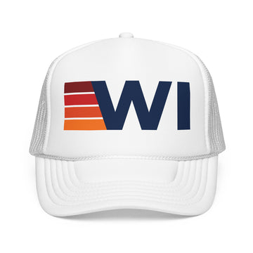 Buy white Wisconsin Trucker Hat - WI retro cap