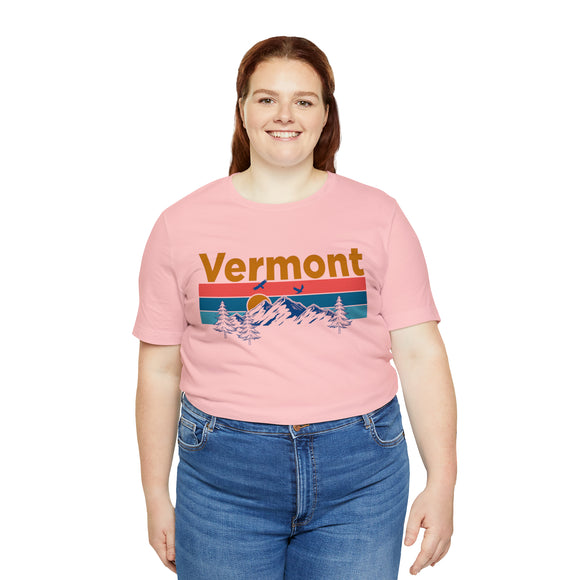 Vermont T-Shirt - Mountain Sunset Unisex Vermont Shirt