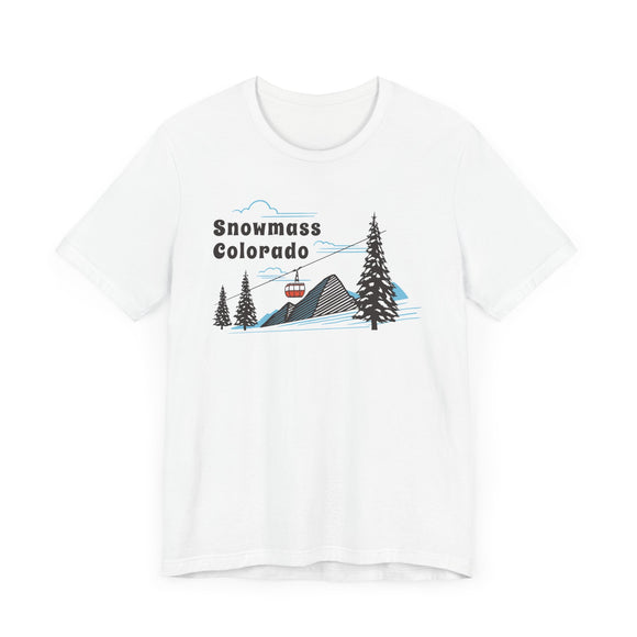 Snowmass, Colorado T-Shirt - Retro Ski Mountain Gondola Unisex Snowmass Shirt