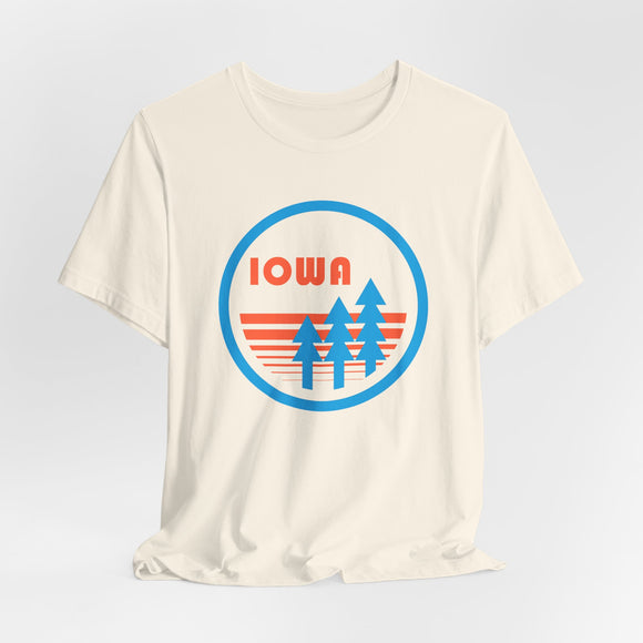 Iowa T Shirt - Retro Trees Iowa Tee