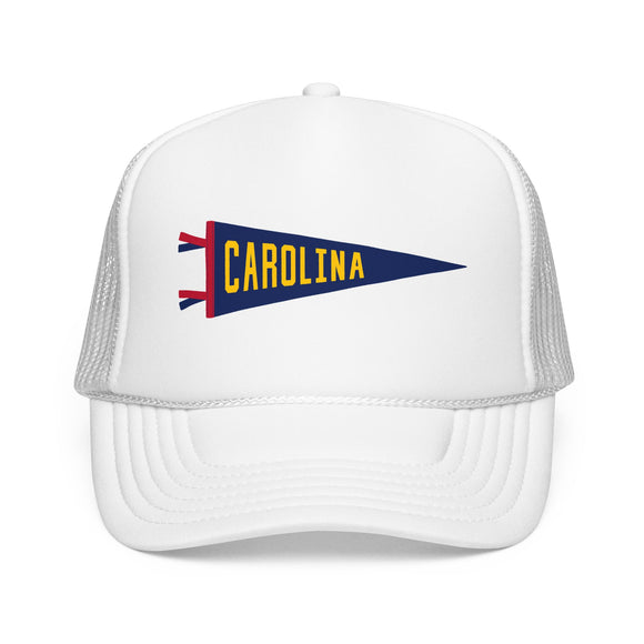 Carolina, North Carolina Pennant Trucker Hat — Retro Flag Foam Cap