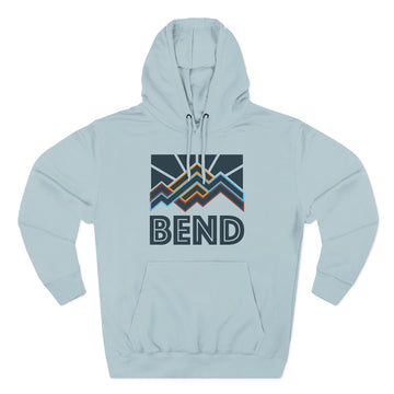 Buy blue-mist Bend, Oregon Hoodie - Retro Mountain Unisex Sweatshirt