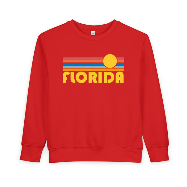 Florida Toddler Sweatshirt - Retro Sun Florida Toddler Crewneck Sweatshirt